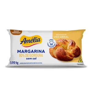 MARGARINA AMELIA USO GERAL 80% S/ SAL 1,01KG