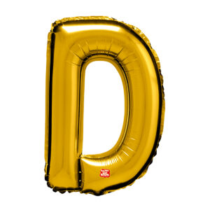 BALAO DOURADO LETRA D 40CM SAO ROQUE