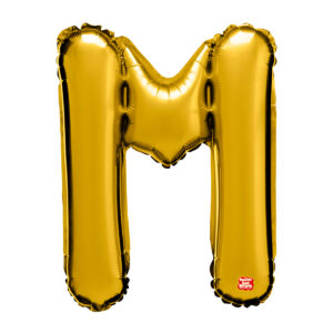 BALAO DOURADO LETRA M 40CM SAO ROQUE