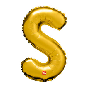 BALAO DOURADO LETRA S 40CM SAO ROQUE