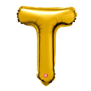 BALAO DOURADO LETRA T 40CM SAO ROQUE