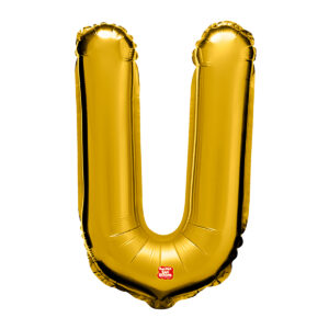 BALAO DOURADO LETRA U 40CM SAO ROQUE