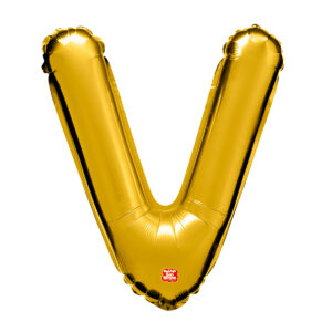 BALAO DOURADO LETRA V 40CM SAO ROQUE