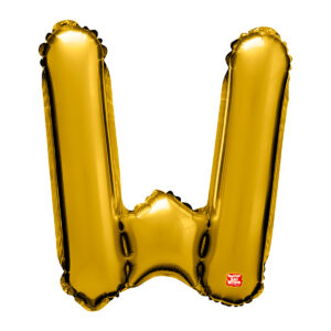 BALAO DOURADO LETRA W 40CM SAO ROQUE
