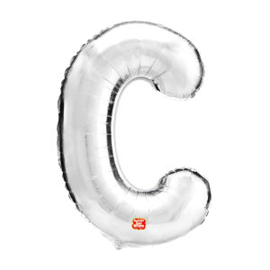 BALAO PRATA LETRA C 40CM SAO ROQUE
