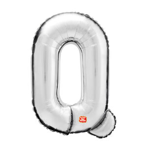 BALAO PRATA LETRA Q 40CM SAO ROQUE
