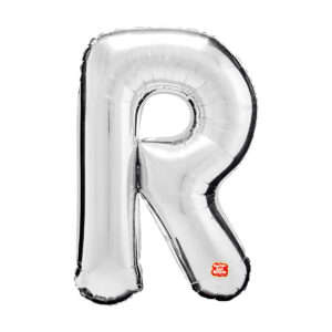 BALAO PRATA LETRA R 40CM SAO ROQUE