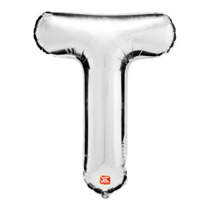 BALAO PRATA LETRA T 40CM SAO ROQUE
