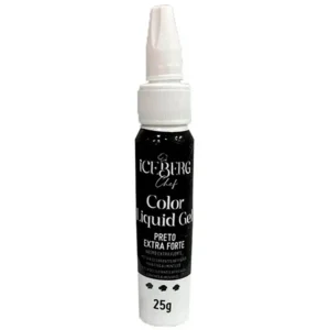 CORANTE COLOR LIQUID GEL PRETO EXTRA FORTE 25G ICEBERG CHEF