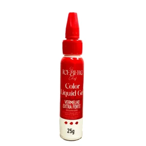 CORANTE COLOR LIQUID GEL VERMELHO MORANGO EXTRA FORTE 25G ICEBERG CHEF