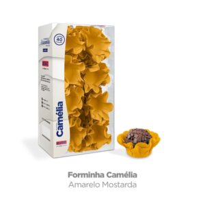 FORMA P DOCES CAMELIA AMARELO MOSTARDA COM 40 PLAC