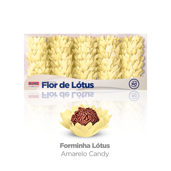 FORMINHA ART FLOR DE LOTUS AMARELO CANDY COM 40 PLAC