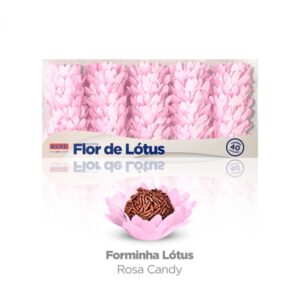 FORMINHA ART FLOR DE LOTUS CANDY ROSA COM 40 PLAC