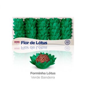FORMINHA ART FLOR DE LOTUS VERDE BANDEIRA COM 40 PLAC