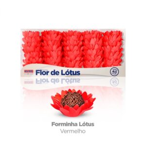 FORMINHA ART FLOR DE LOTUS VERMELHO COM 40 PLAC