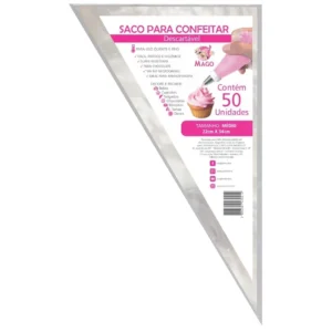SACO DE CONFEITAR DESCARTAVEL MEDIO 22X34CM COM 50 MAGO