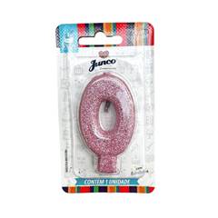 VELA COM GLITTER ROSA BEBE Nº 0 JUNCO