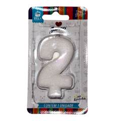VELA GLITTER BRANCA Nº 2 JUNCO