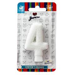 VELA GLITTER BRANCA Nº 4 JUNCO