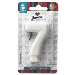 VELA GLITTER BRANCA Nº 7 JUNCO