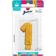 VELA GLITTER OURO Nº 1 JUNCO