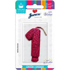 VELA GLITTER PINK Nº 1 JUNCO