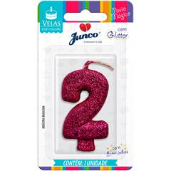 VELA GLITTER PINK Nº 2 JUNCO