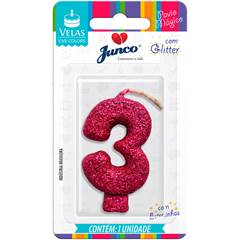 VELA GLITTER PINK Nº 3 JUNCO