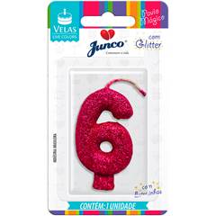 VELA GLITTER PINK Nº 6 JUNCO