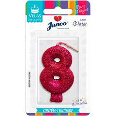 VELA GLITTER PINK Nº 8 JUNCO