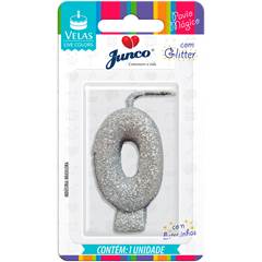 VELA GLITTER PRATA Nº 0 JUNCO
