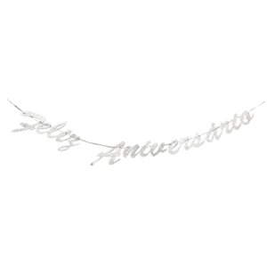 FAIXA HOLOGRAFICA FELIZ ANIVERSARIO PRATA SILVER