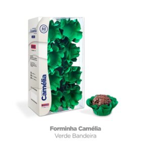 FORMA P DOCES CAMELIA VERDE BANDEIRA ESCURO COM 40 PLAC