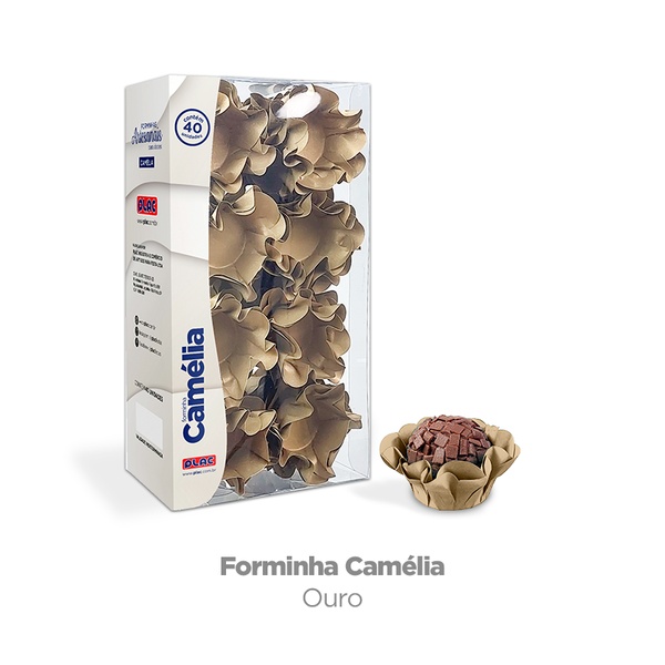 FORMINHA P DOCES CAMELIA METALLIC OURO COM 40 PLAC