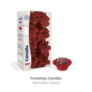 FORMA P DOCES CAMELIA VERMELHO CEREJA COM 40 PLAC