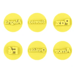 KIT CARIMBOS DESEJOS AMARELO 2CM BLUE STAR