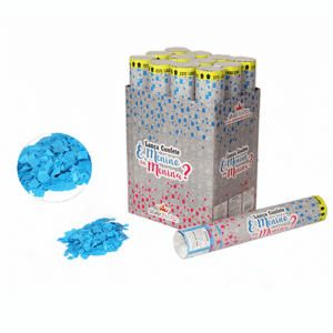LANCA CONFETE CHA REVELACAO AZUL 30CM SILVER
