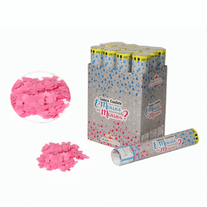 LANCA CONFETE CHA REVELACAO ROSA 30CM SILVER