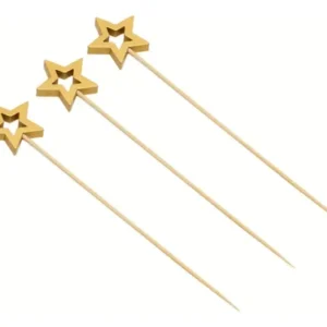 PALITO EM BAMBU NATAL ESTRELA DOURADA C/20 SIL SILVER