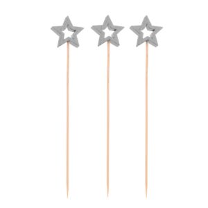 PALITO EM BAMBU NATAL ESTRELA PRATEADA C/20 SI SILVER
