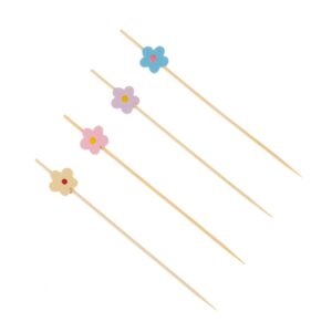 PALITO EM BAMBU PETISCOS MARGARIDAS COR C/20 S SILVER
