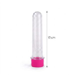 TUBETE ROSA PINK 13CM COM 10 VEMAN PLAST
