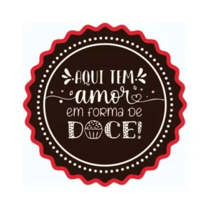 ETIQUETA AMOR EM FORMA DE DOCE C/100 HIPER