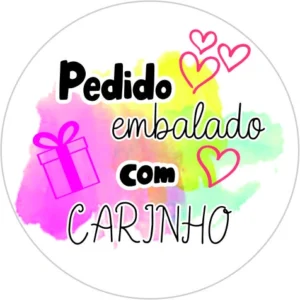 ETIQUETA EMBALADO COM CARINHO C/60 HIPER