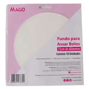 FUNDO PARA ASSAR BOLOS 15CM C/10 MAGO