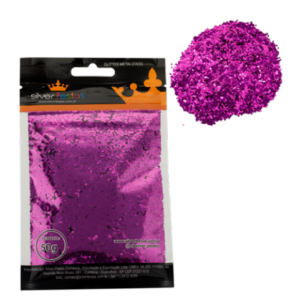 GLITTER METALIZADO 2MM PINK 50G SILVER