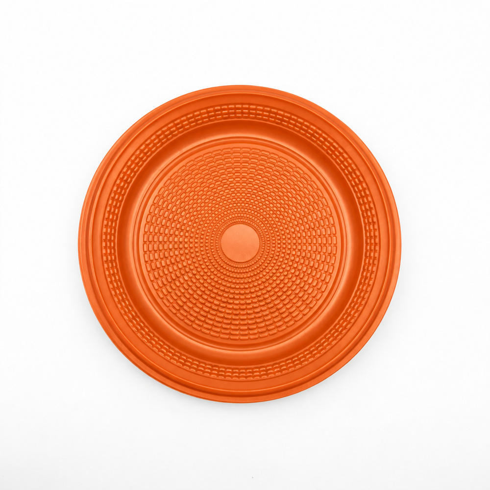 PRATO RASO LARANJA 15CM C/10 TRIK TRIK