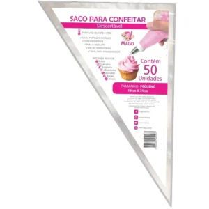 SACO PARA CONFEITAR P C/25 19X31CM MAGO